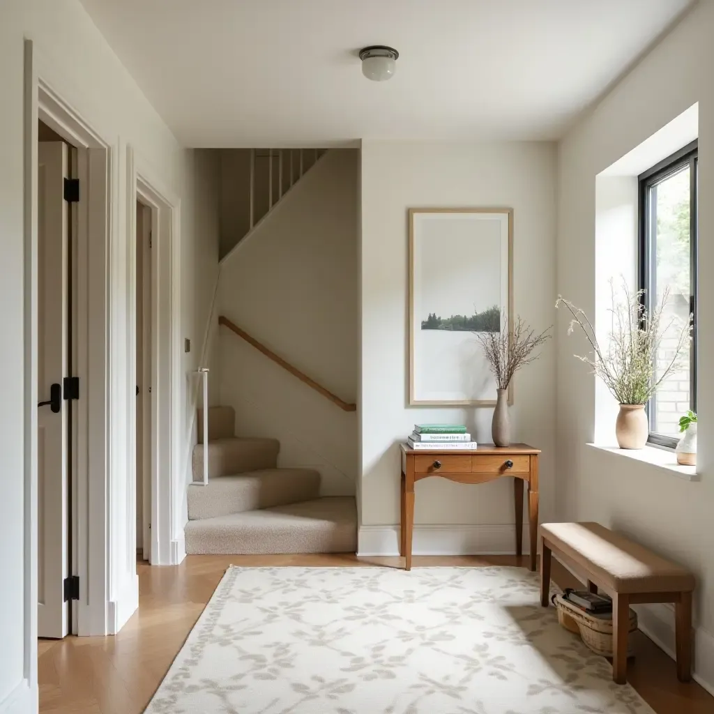 a photo of an entrance hall with a clever use of under-stair space