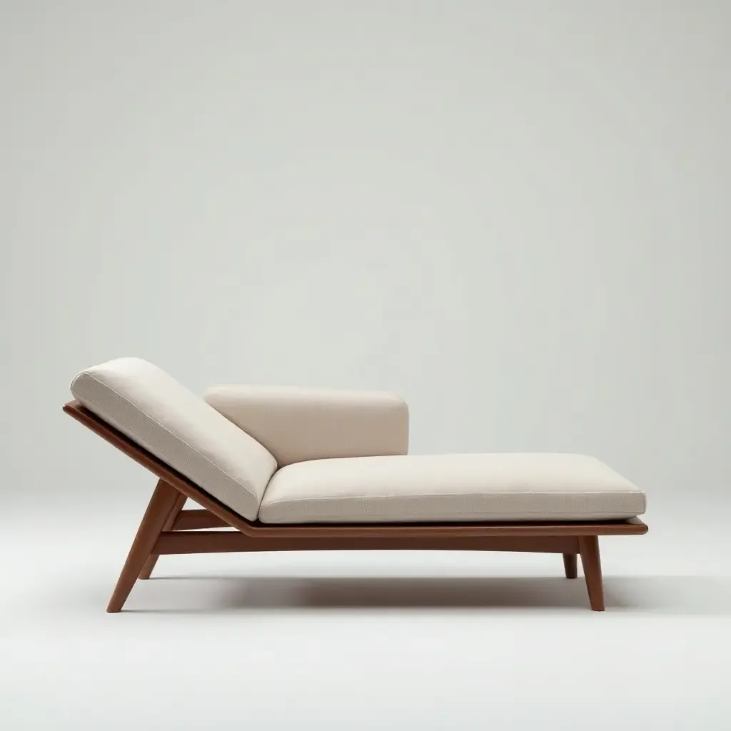 a photo of a modern chaise lounge with a minimalist vibe