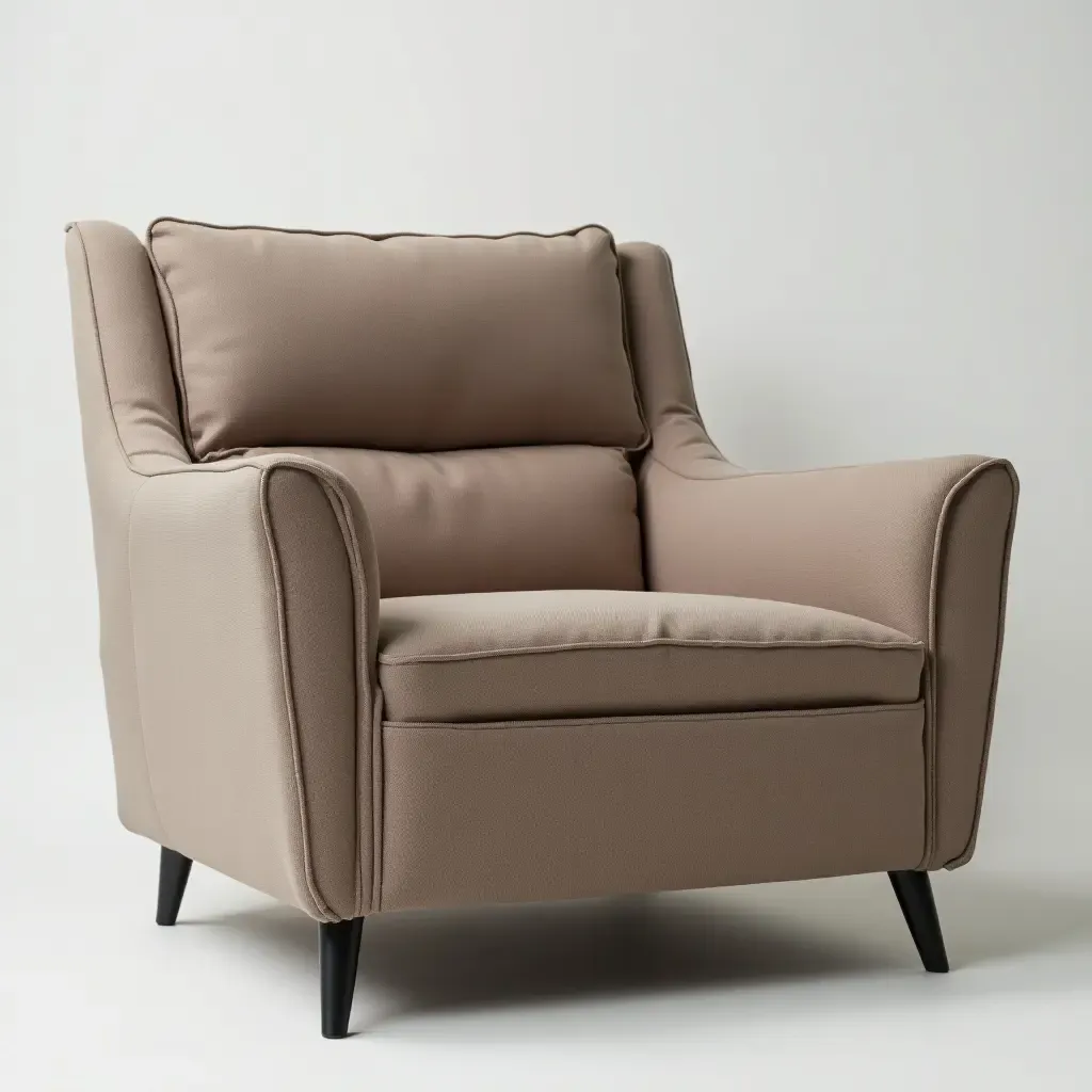 a photo of a stylish armchair with built-in storage pockets