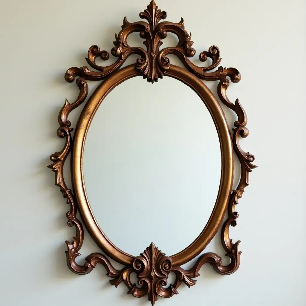 a photo of a whimsical mirror with an ornate frame