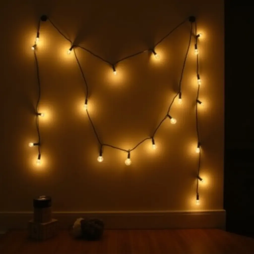 a photo of a DIY string light decor for a warm ambiance