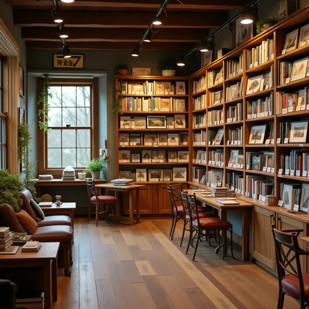 a photo of a library featuring a gallery of local wildlife art