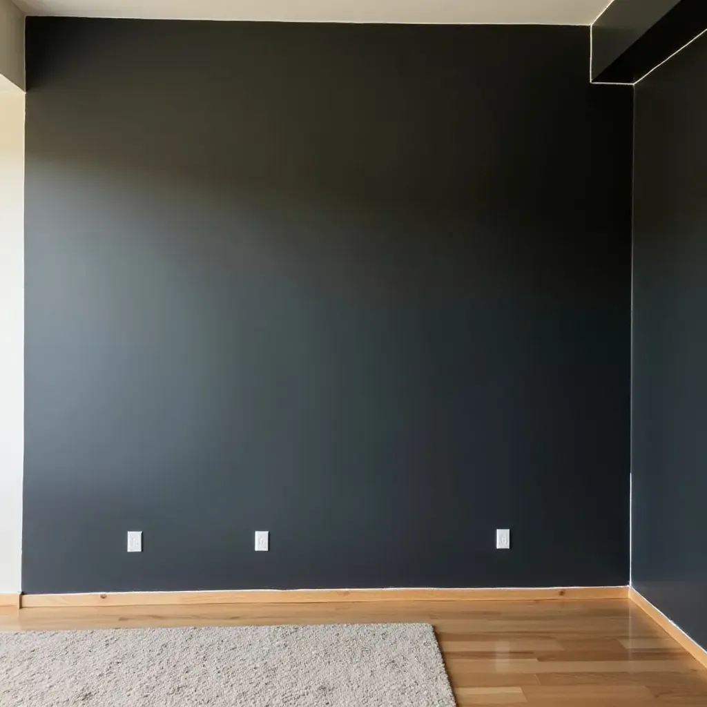 a photo of a basement wall with a fun chalkboard paint section for kids