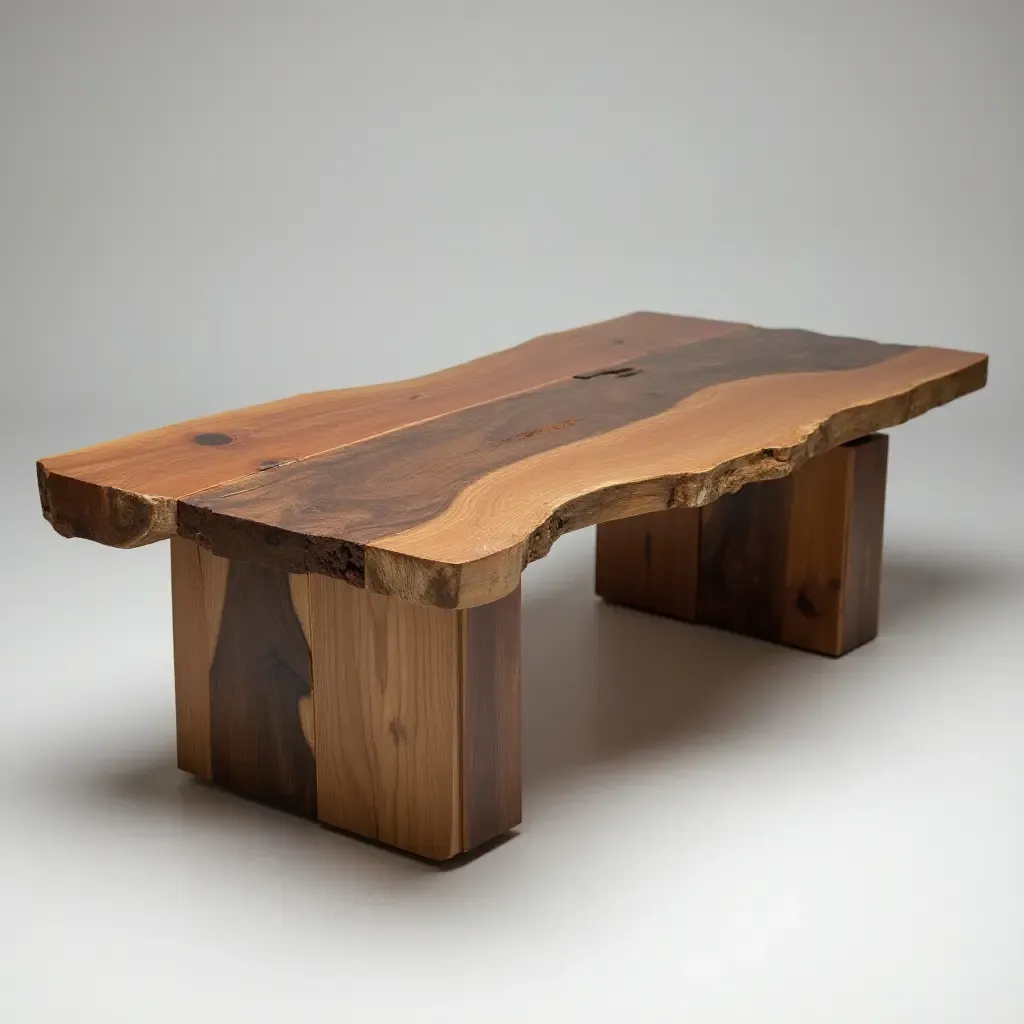 a photo of a unique coffee table made from reclaimed materials