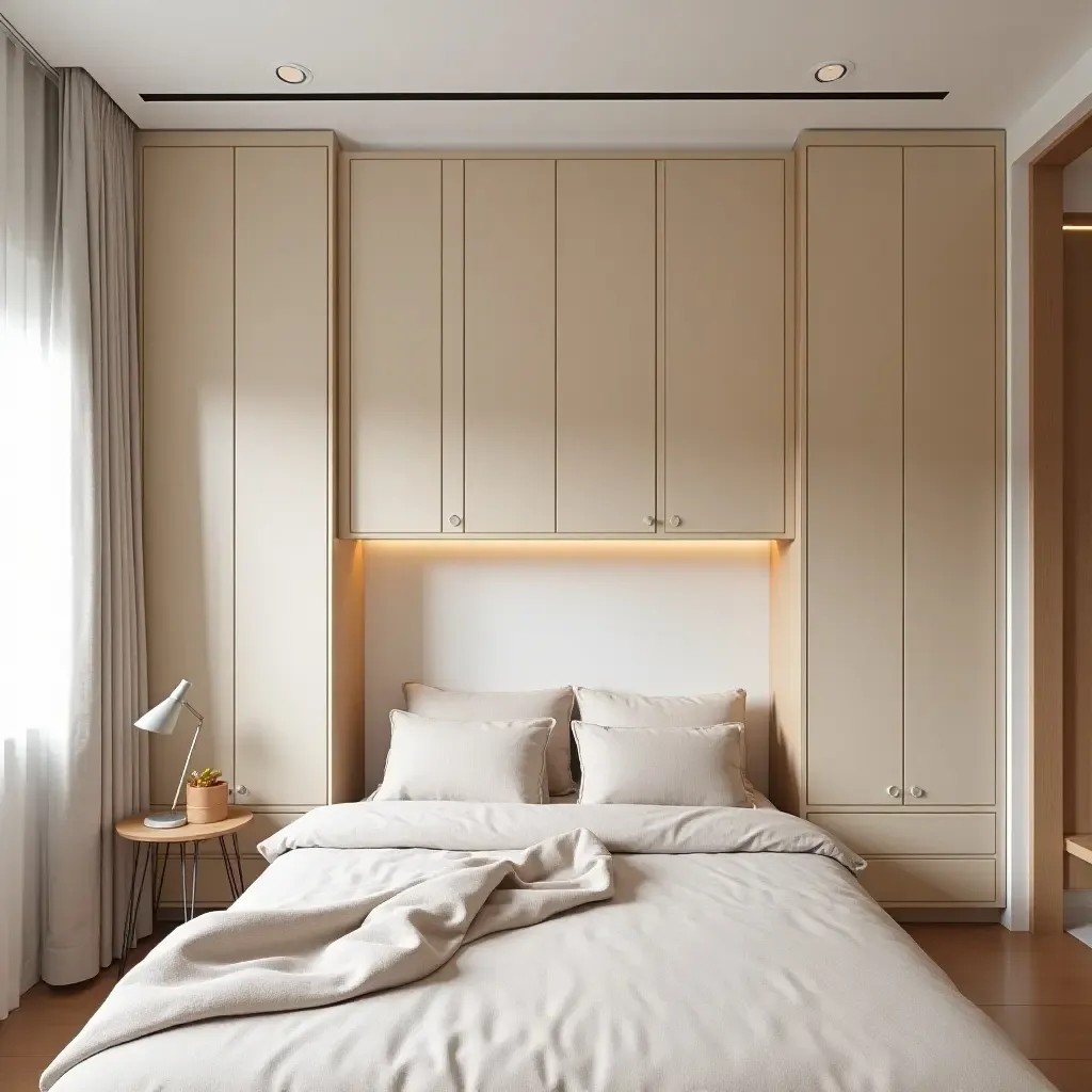 a photo of a shared bedroom with a playful layout and ample storage options