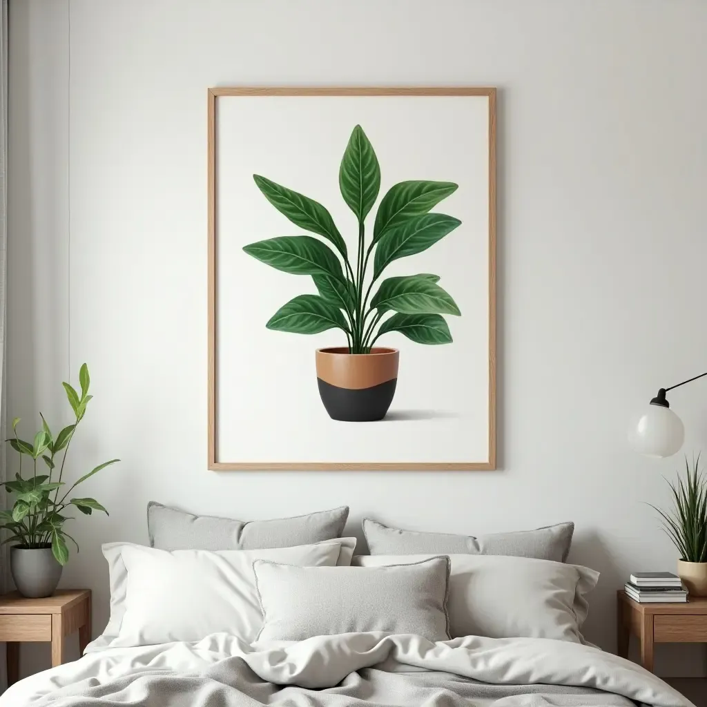 a photo of a plant-themed wall art in a bedroom