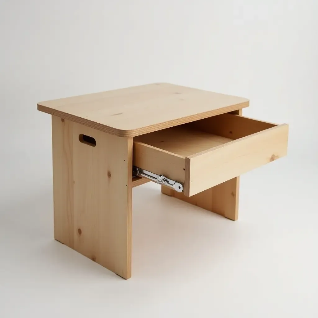 a photo of a compact folding table with hidden storage