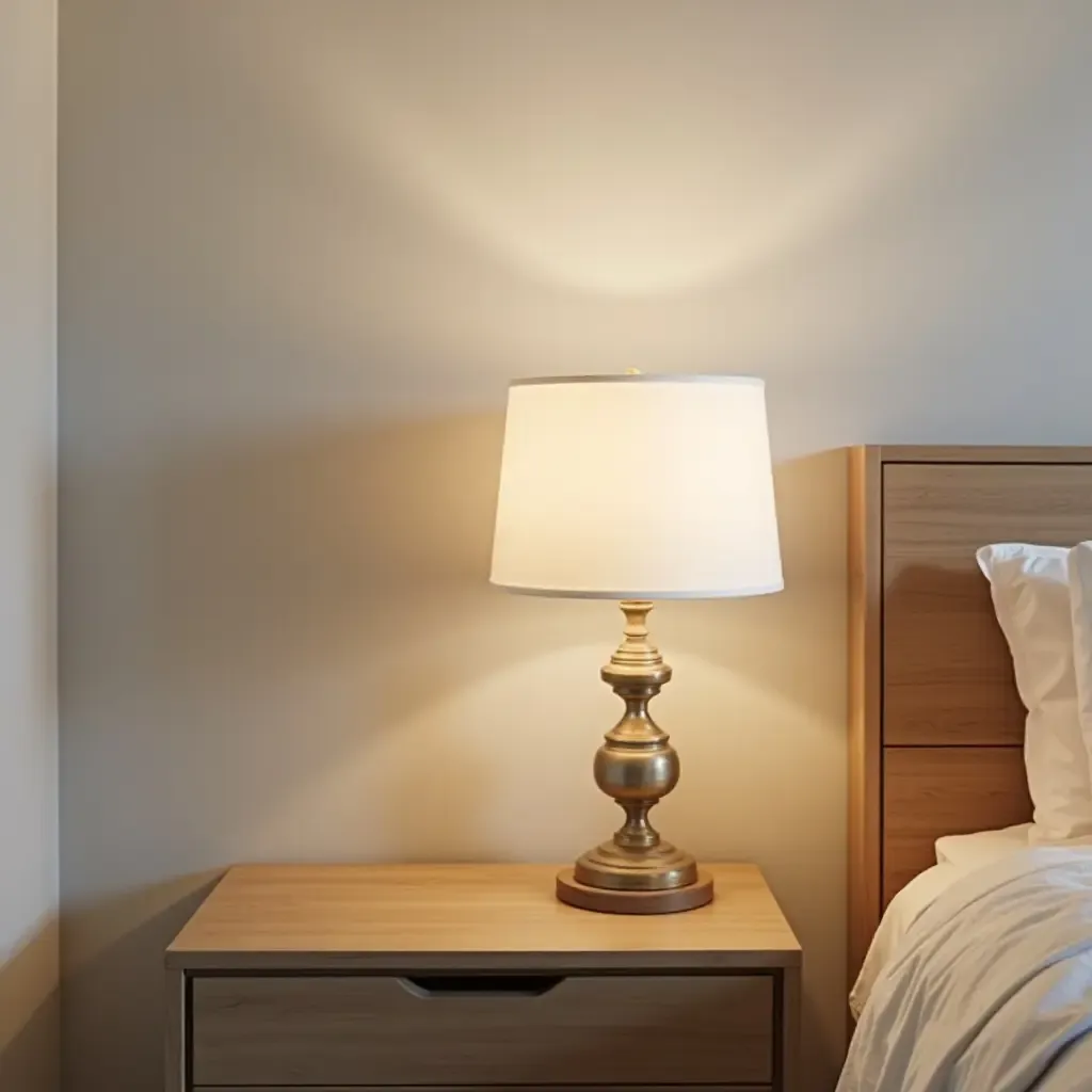 a photo of a nursery with a vintage lamp on a modern nightstand