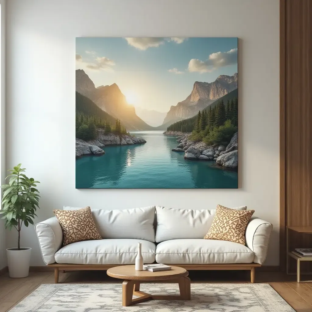 a photo of a large canvas print showcasing a favorite travel destination