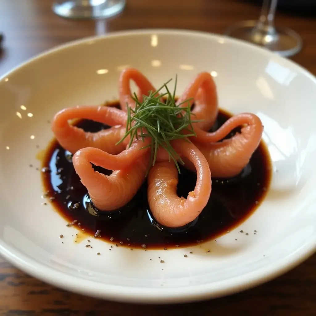 a photo of Chipirones en su Tinta, baby squid served in their own ink sauce.