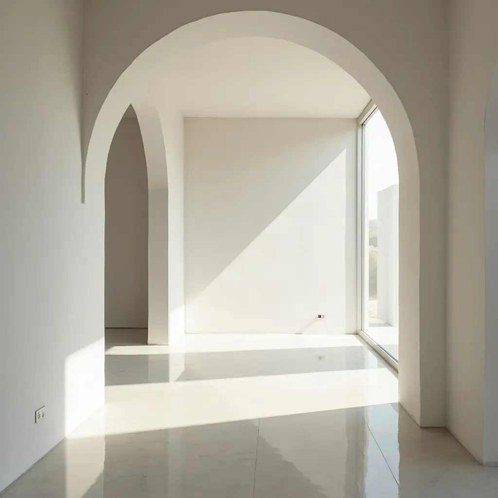 a photo of a minimalist space with a focus on open space and light flow