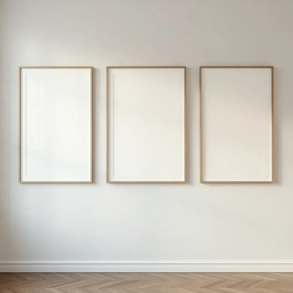 a photo of a gallery wall with a focus on symmetry and balance