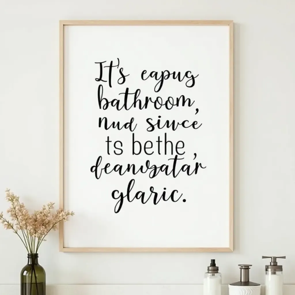 a photo of custom wall art featuring inspirational bathroom quotes