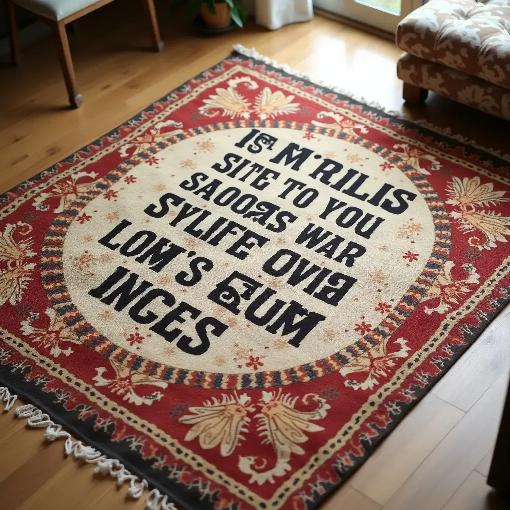 a photo of a rug with inspirational quotes for motivation