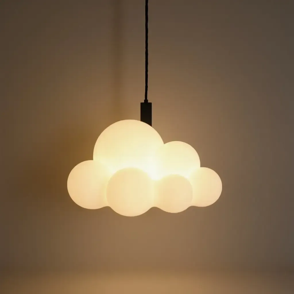 a photo of a pendant light with a cloud shape in a dreamy decor