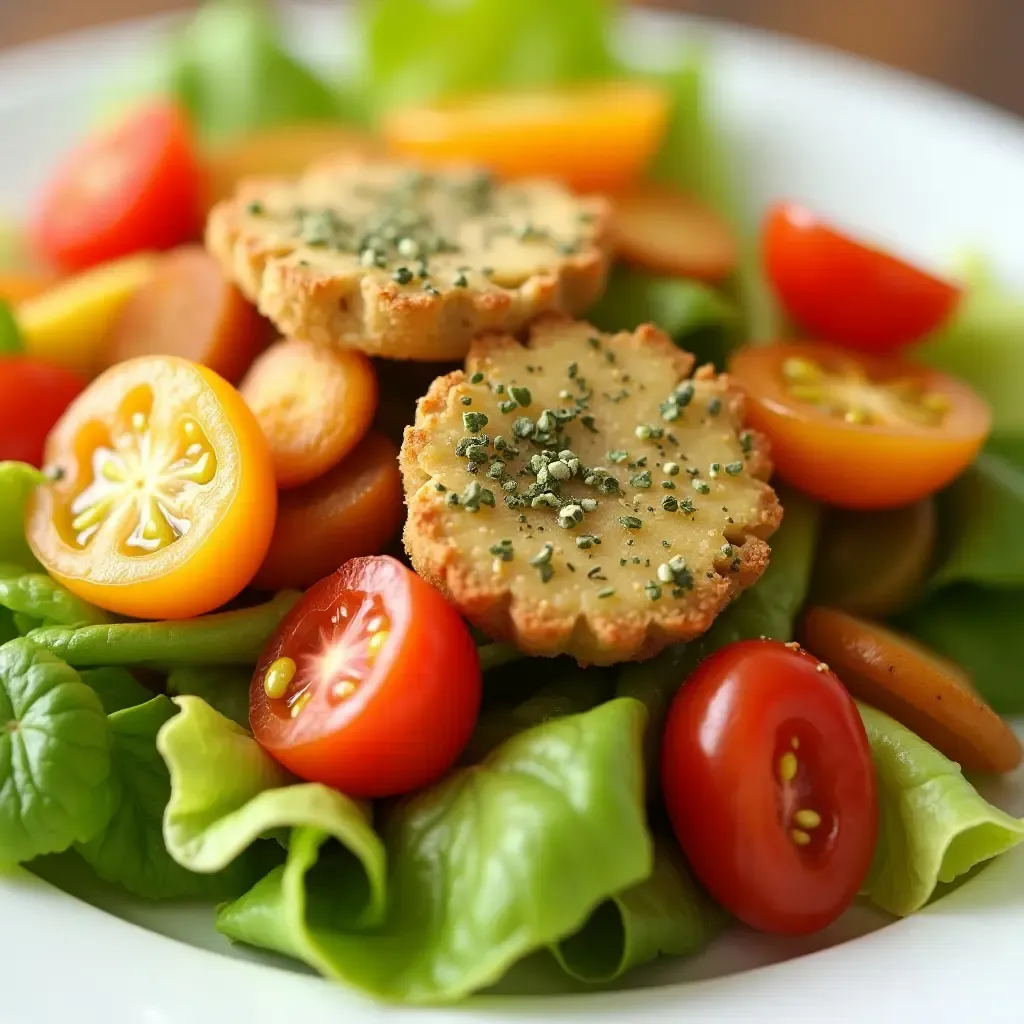 a photo of a colorful salad topped with a light sprinkle of French herb blend.