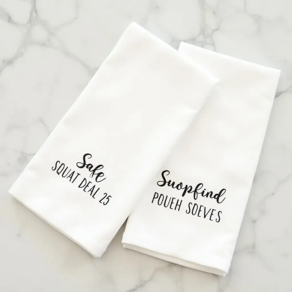 a photo of personalized kitchen towels with embroidery