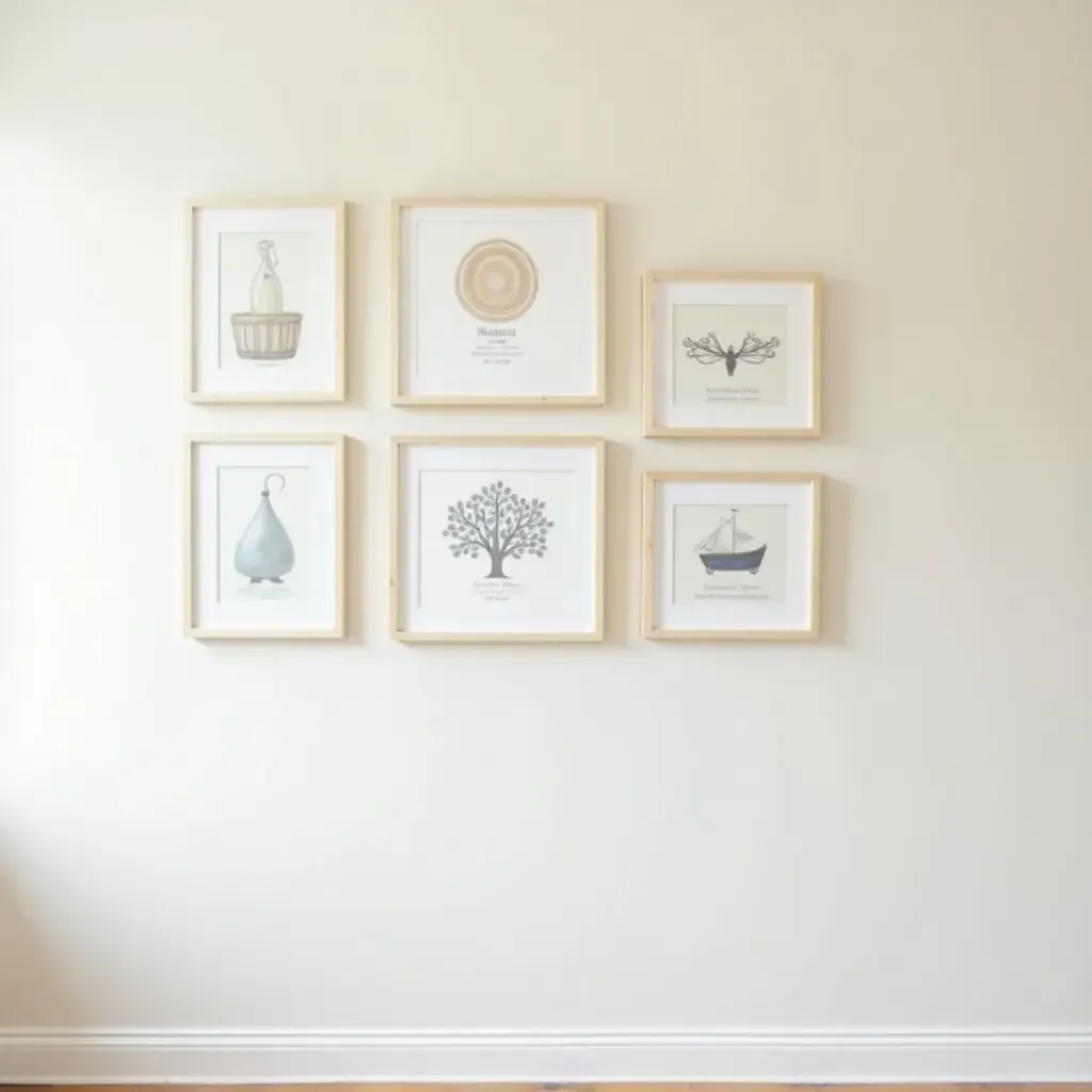 a photo of a nursery gallery wall with personalized name art