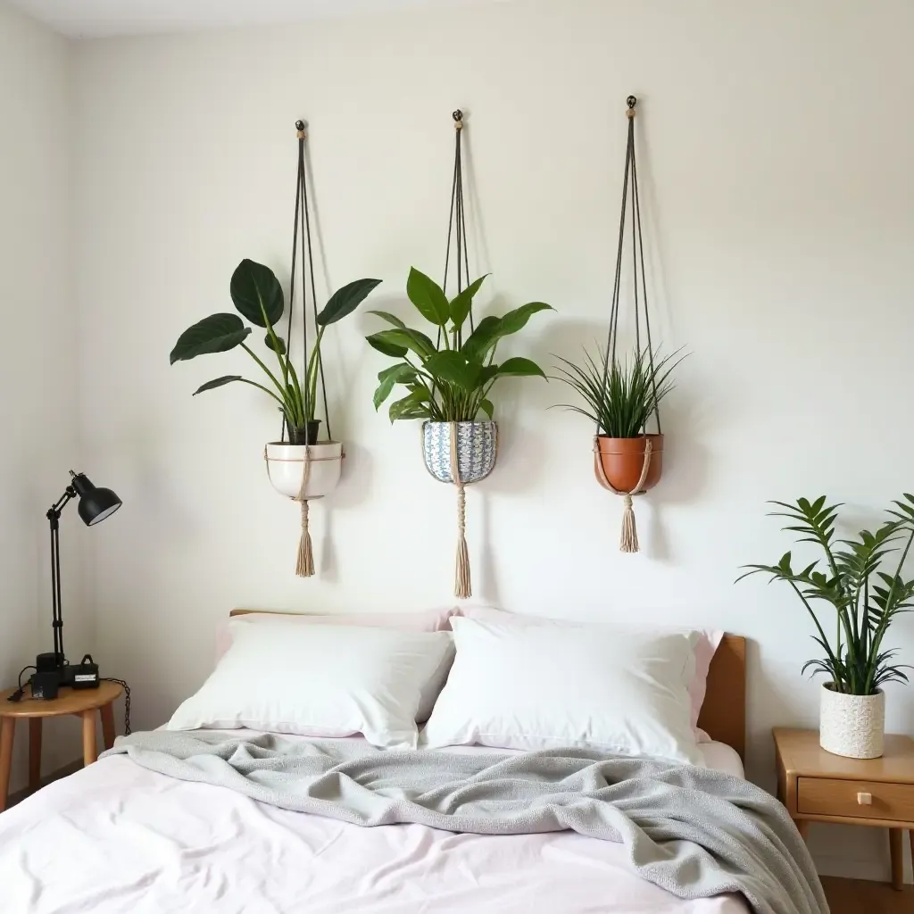 a photo of a DIY hanging plant display in a teenager&#x27;s room