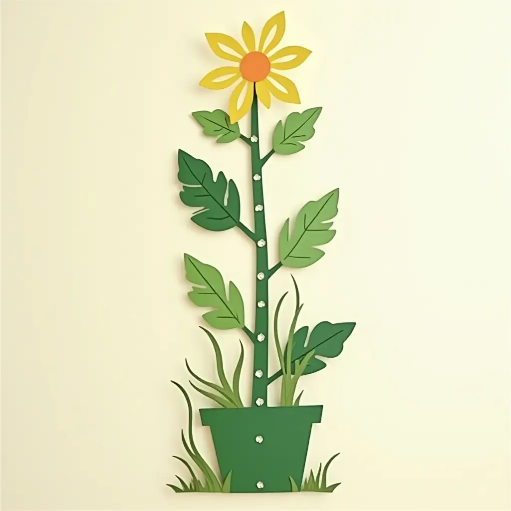 a photo of a fun plant-shaped growth chart