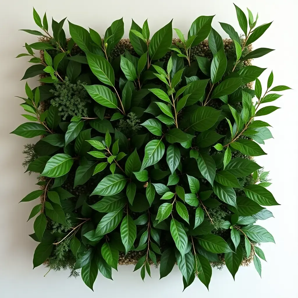 a photo of a nature-inspired wall art featuring lush greenery