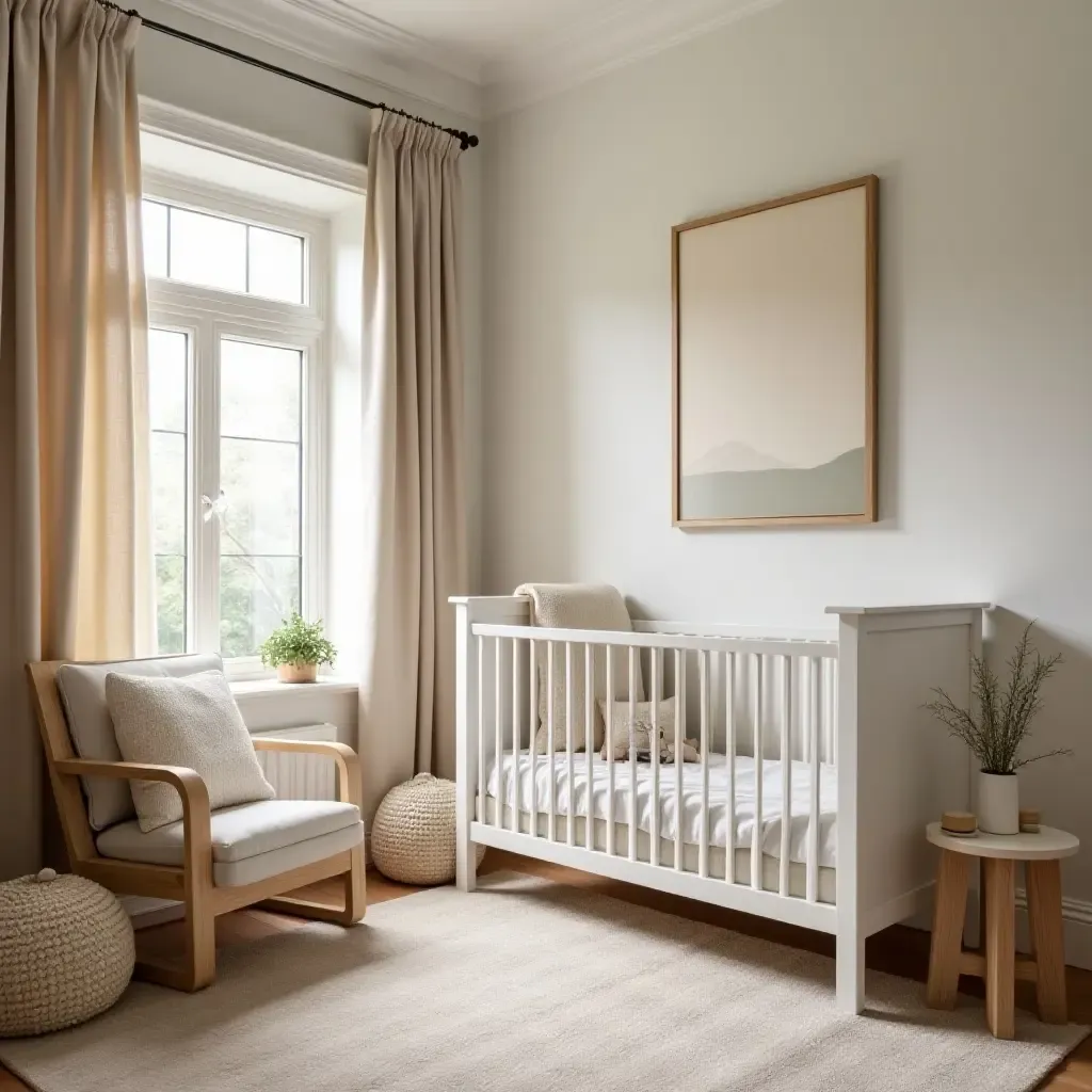 a photo of a nursery with a soft, inviting reading nook