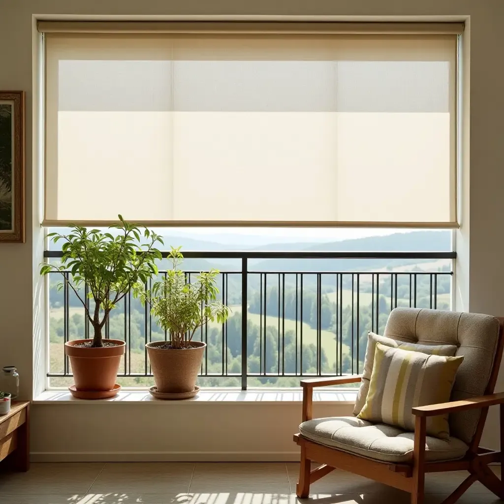 a photo of a balcony featuring a DIY sunshade made from fabric