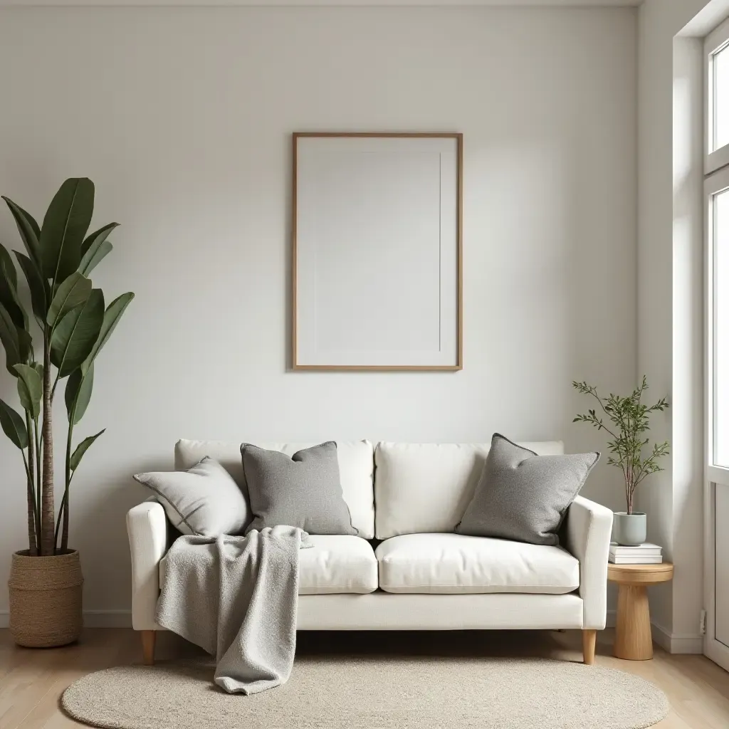 a photo of a stylish entryway featuring a comfortable sofa and decorative items