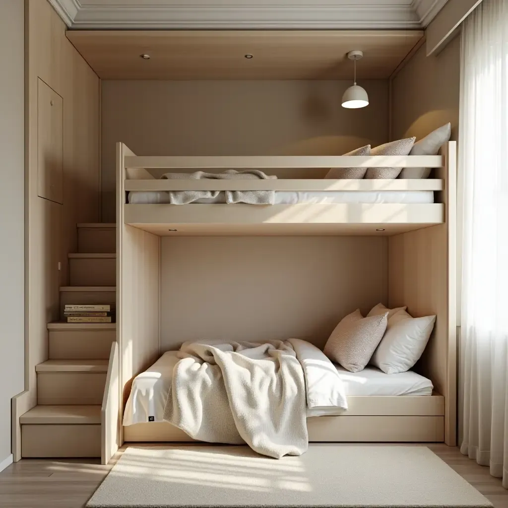 a photo of a loft bed with a secret hideaway for kids