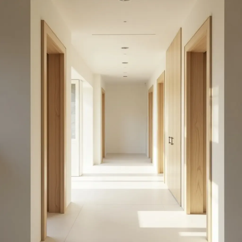 a photo of a light and airy corridor with a focus on functional design