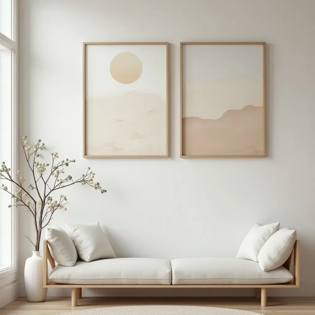 a photo of a calming zen-inspired wall art setup