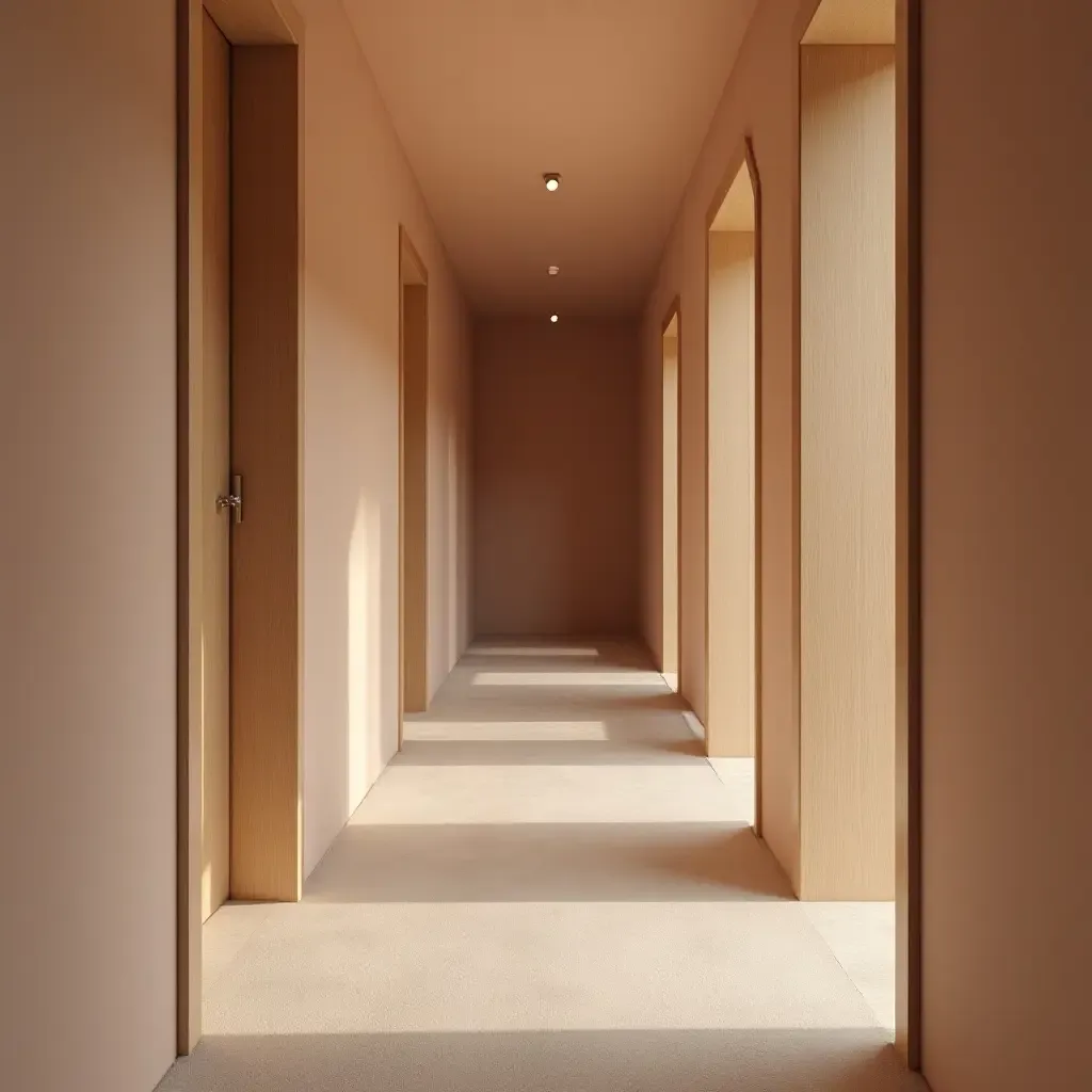 a photo of a corridor with a soothing color palette and inviting textures