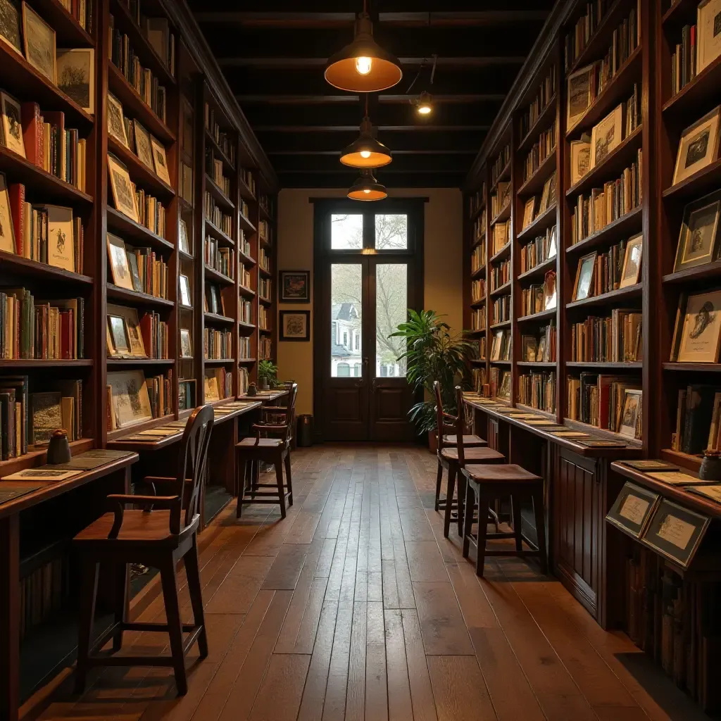 a photo of a library featuring a collection of vintage postcards