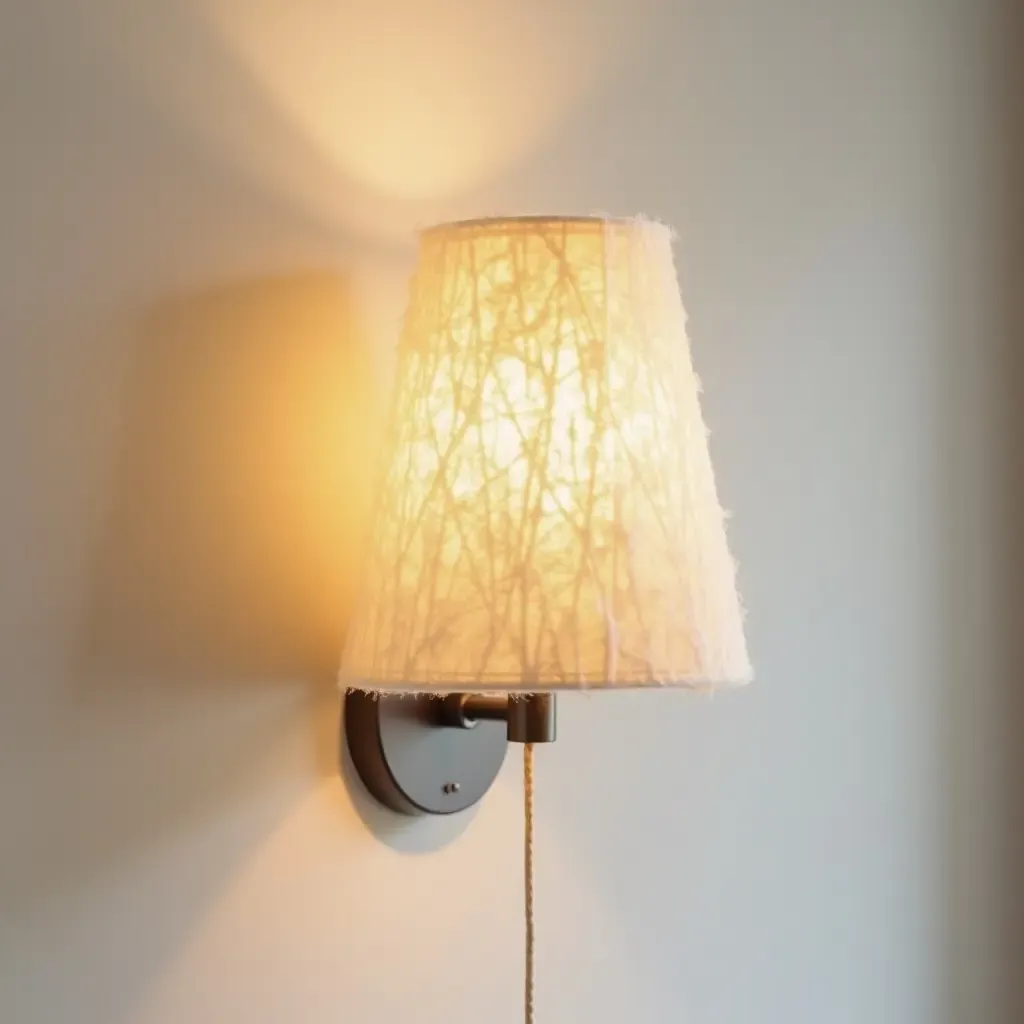 a photo of a minimalist wall sconce with bohemian-inspired shades