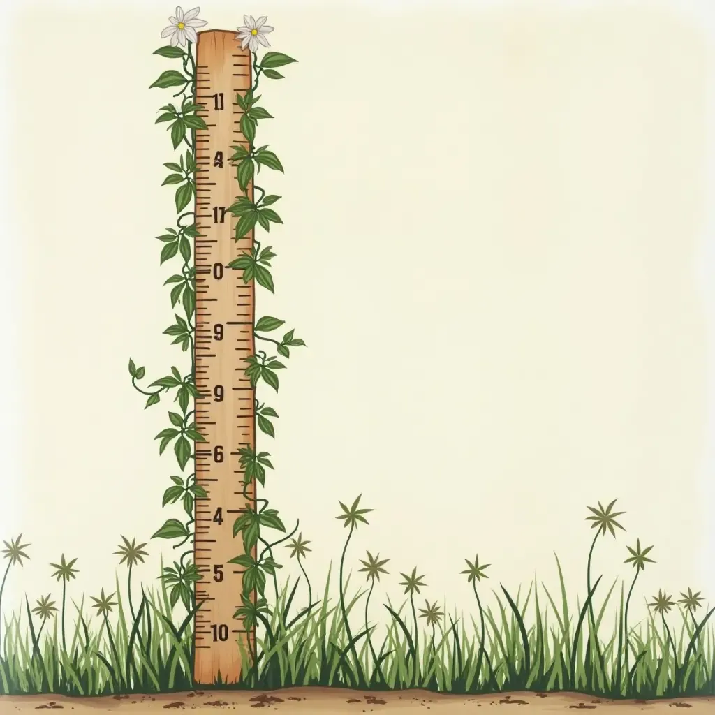 a photo of a growth chart decorated with climbing vines