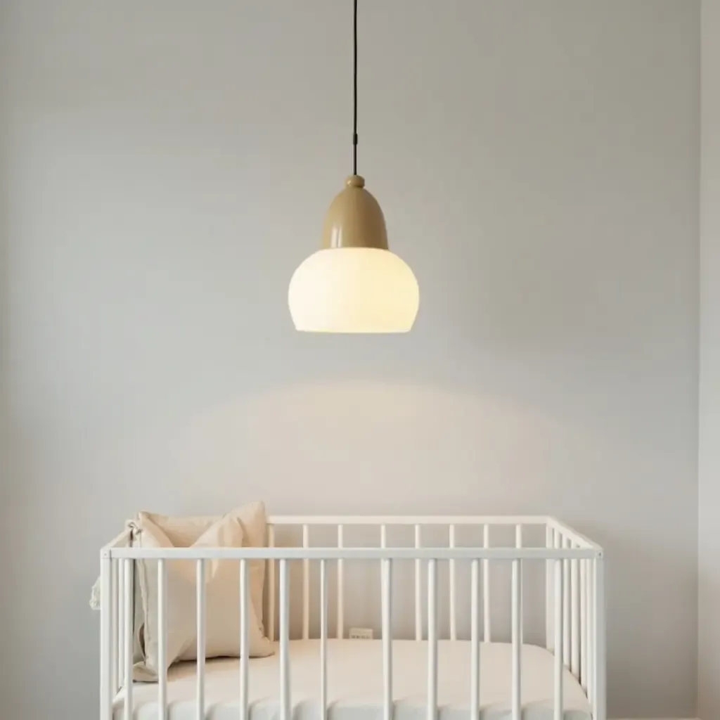 a photo of a pendant light with adjustable height in a versatile nursery