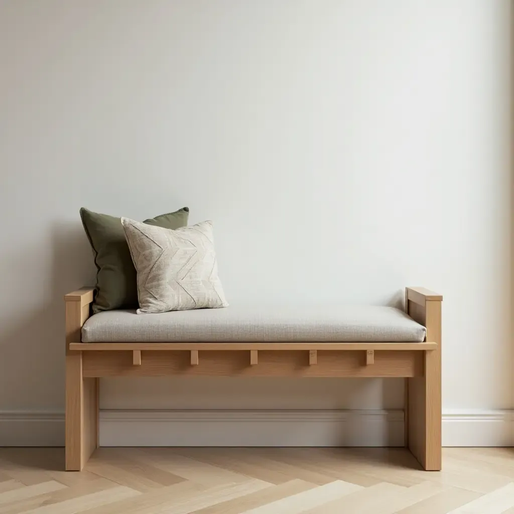 a photo of a bench with a foldable design, perfect for small entryways and multifunctionality