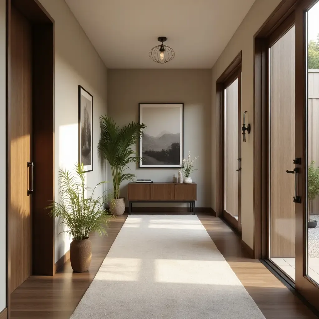 a photo of a small entrance hall with a welcoming ambiance