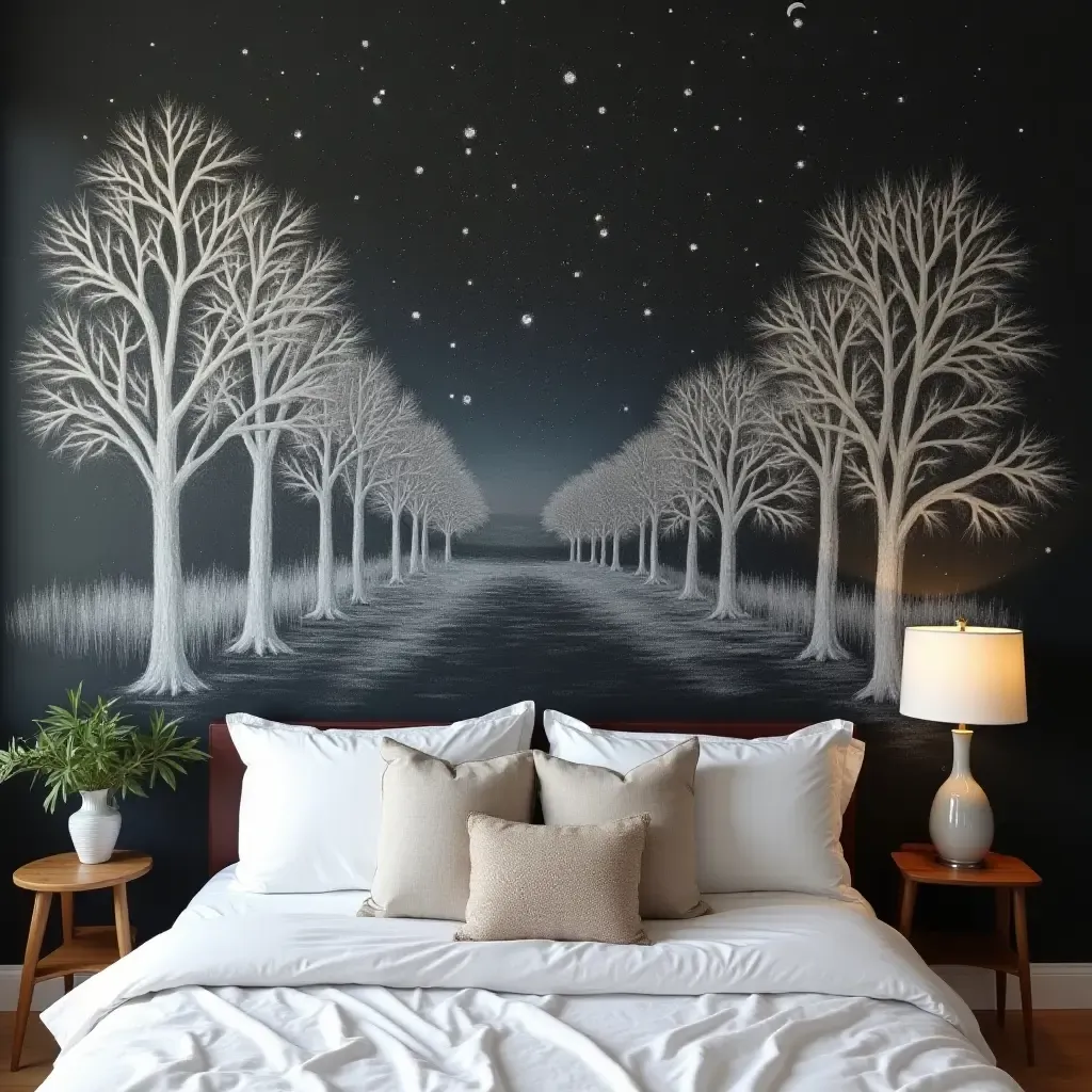 a photo of a wall with a giant chalk mural created by the teen in their bedroom