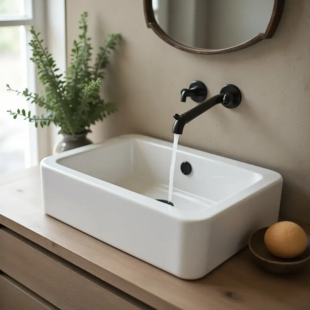 a photo of a vintage sink integrated into a modern design