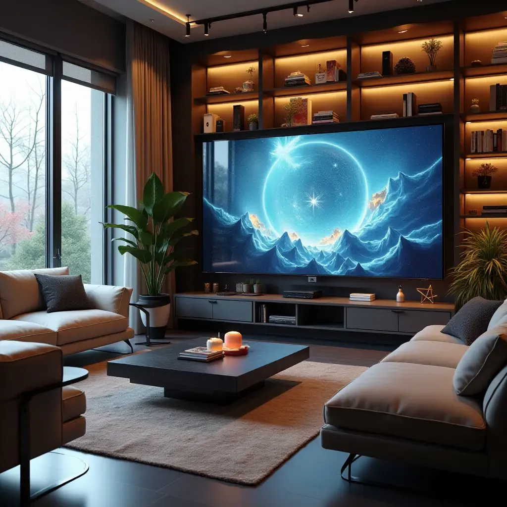 a photo of a tech-inspired room with metallic accents in gadgets and decor