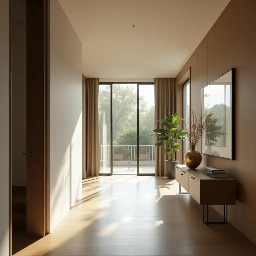 a photo of an entrance hall that maximizes natural light