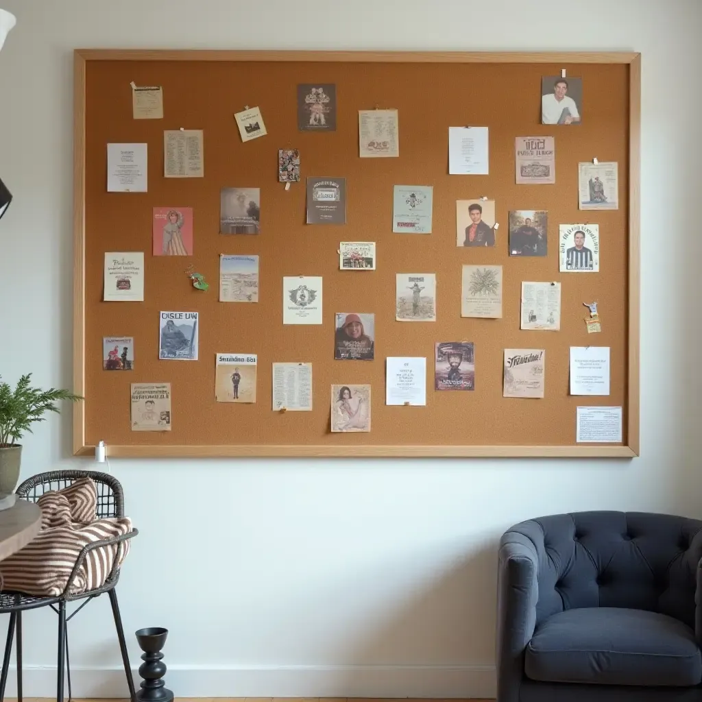 a photo of a wall with a large corkboard displaying achievements and memories in a teen&#x27;s room