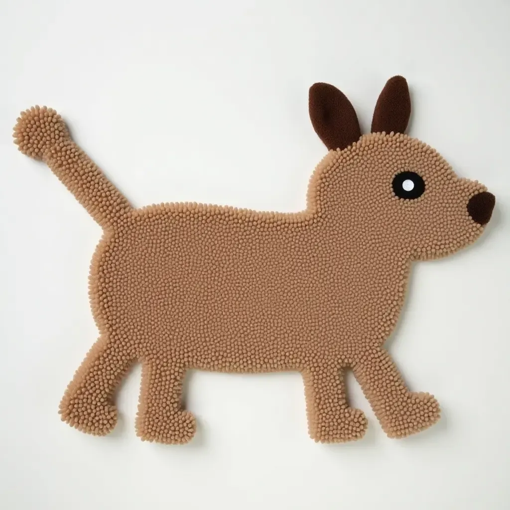 a photo of a quirky, animal-shaped rug for playful decor