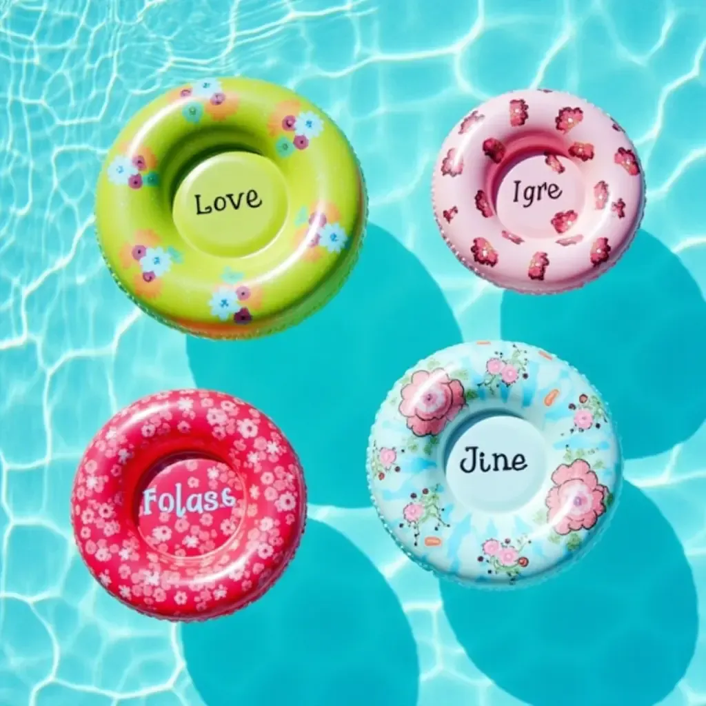 a photo of personalized pool floats with DIY designs