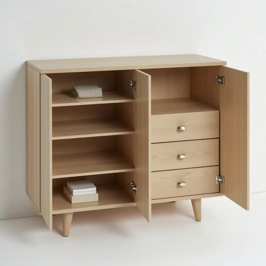 a photo of a multifunctional furniture piece with hidden storage