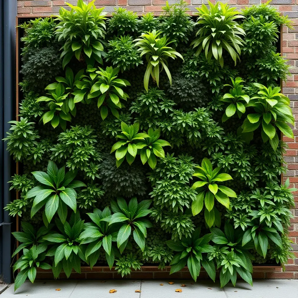 a photo of a vertical garden wall with a variety of textures