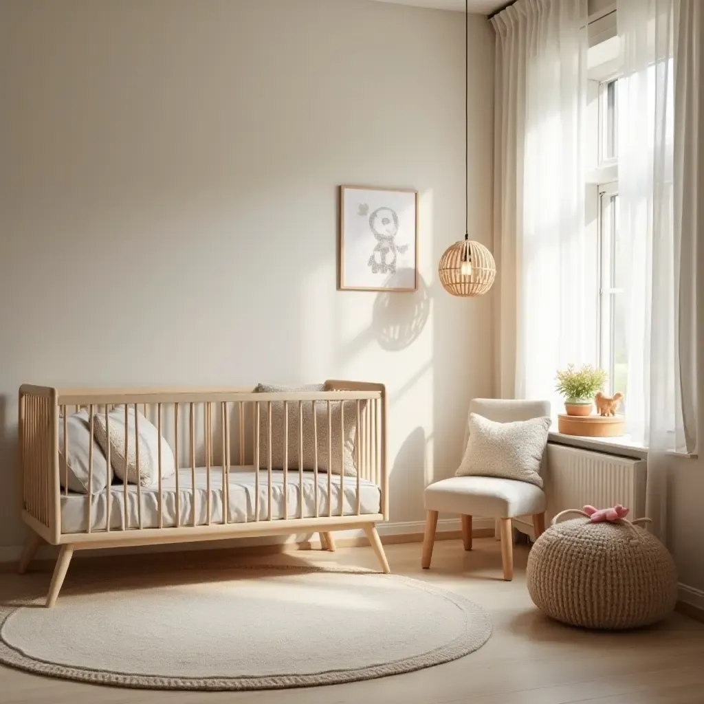 a photo of a nursery with a cozy reading nook and a soothing ambiance