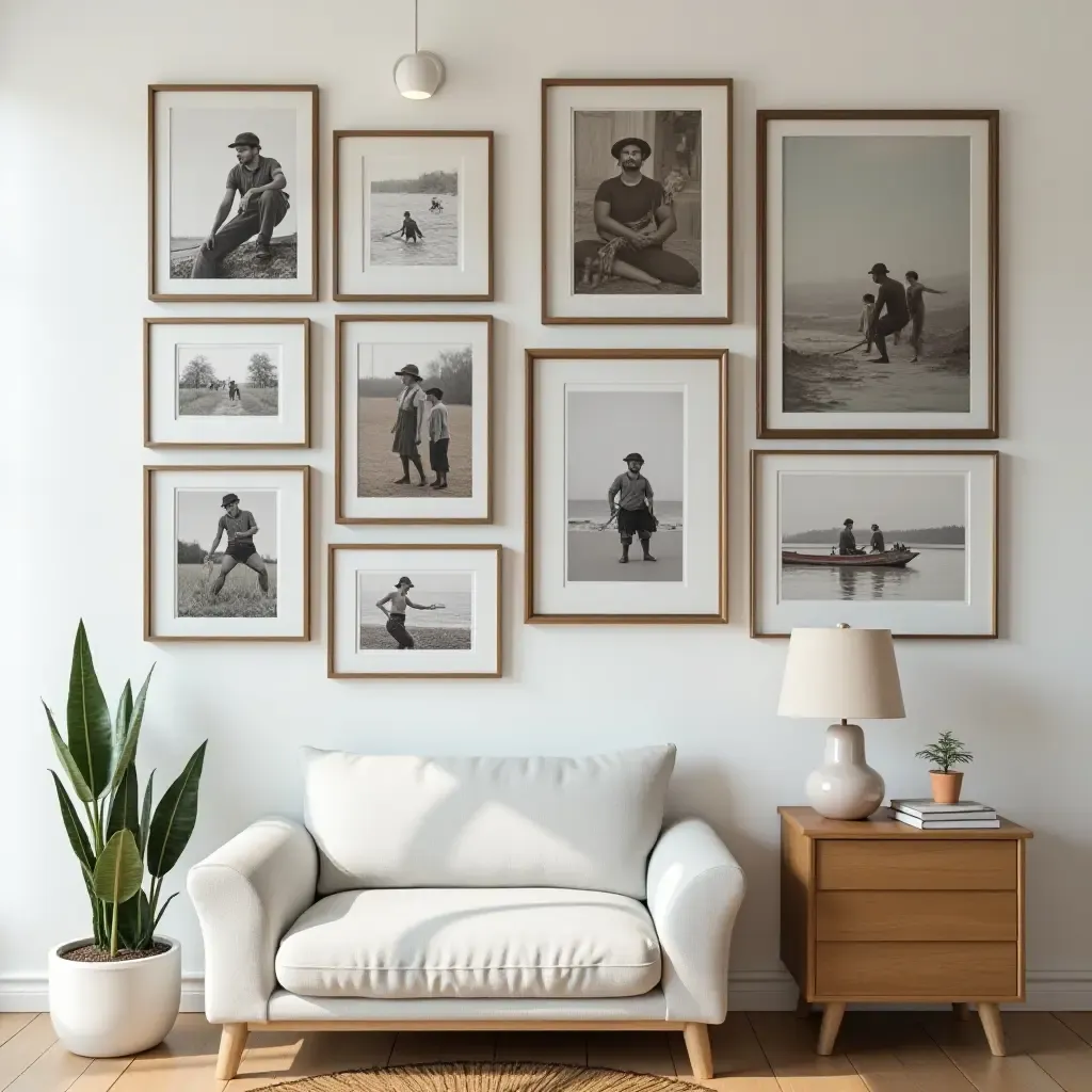 a photo of a themed gallery wall dedicated to a favorite hobby