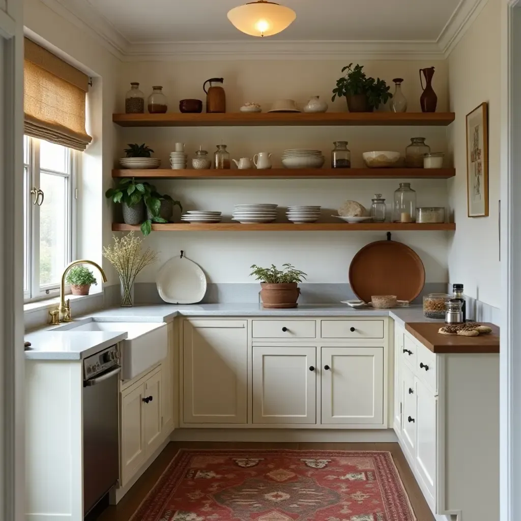 a photo of a pantry featuring a mix of vintage and modern decor